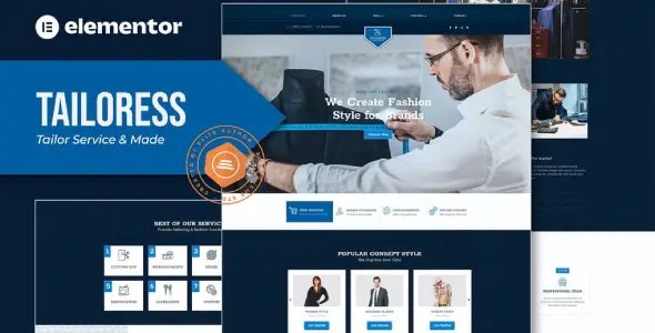 Tailoress – Tailor Service & Made Elementor Template Kit