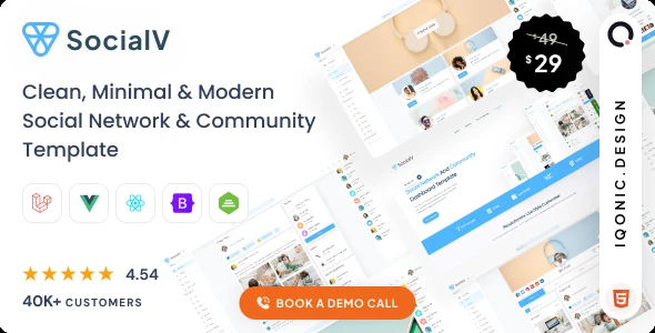 SocialV 5.0 – Social Network & Community Admin Template (Vue 3, React JS, HTML, Bootstrap 5)